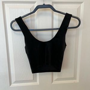 Colsie Black Velour Cropped Tank Top